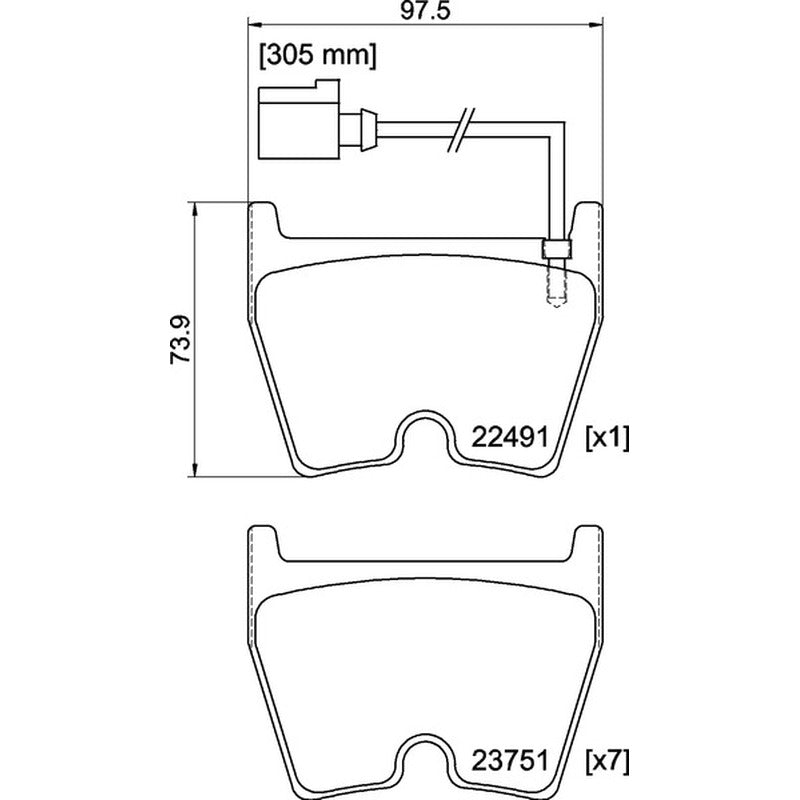 Mintex Racing MRM1801 FR Brake Pads 97.5mm x 73.9mm MDB3919FR - Front