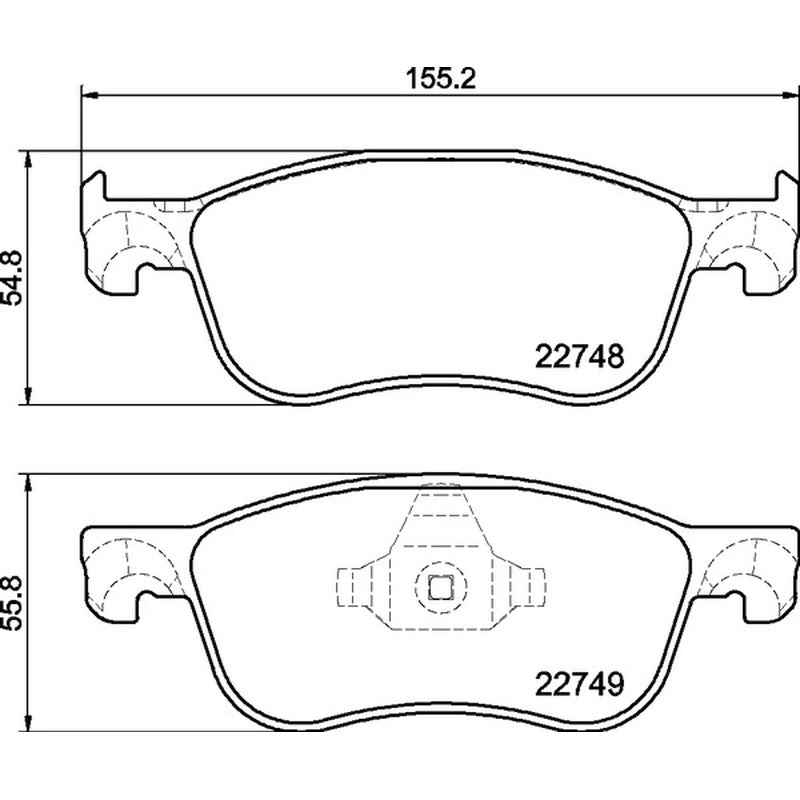 Mintex Racing MRM1801 FR Brake Pads 155.2mm x 54.8mm MDB4104FR - Front