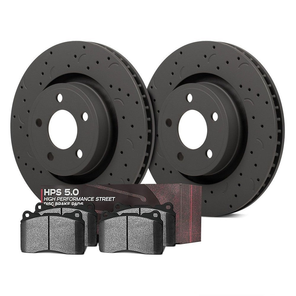HAWK Brake Kit HPS 5.0 Pads Talon Slotted Drilled Discs 323.1mm HWK-HKC5350.470B - Front
