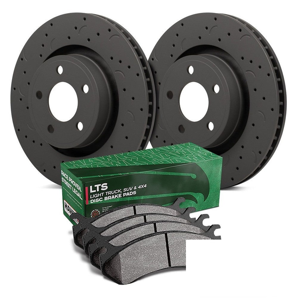 HAWK Brake Kit Lts Pads Talon Slotted Drilled Discs 308.1mm HWK-HKC4346.299Y - Front